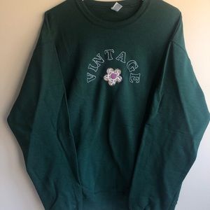 Vintage cow print crew neck